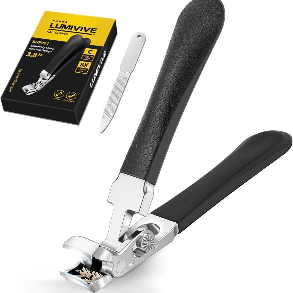 Toenail Clippers for Seniors Thick Nails, Ergonomic Wide Jaw Large Toenail Clipp
